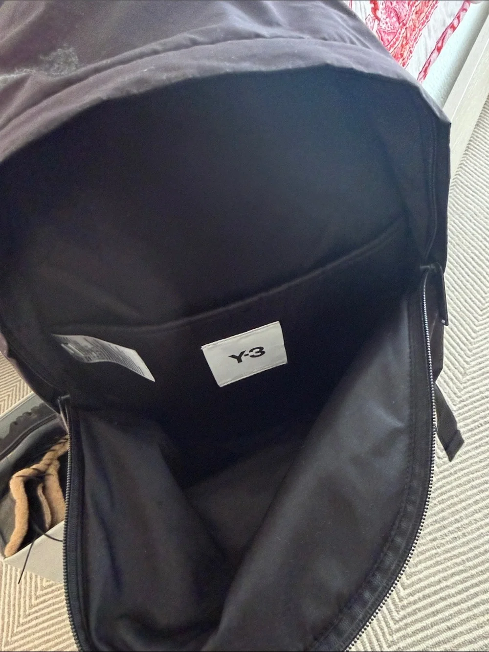 Y-3 Black Nylon Logo Patch Backpack